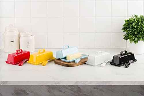 Ceramic Butter Dish Set with Lid and Knife