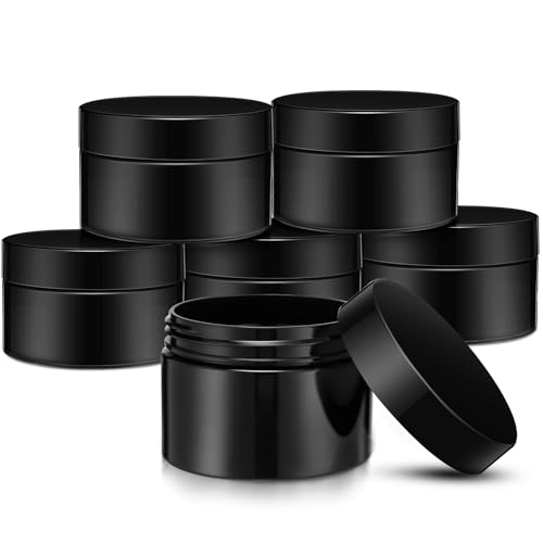 6 Pack 1 oz Plastic Jars Containers with Lids Wide (6 Count)