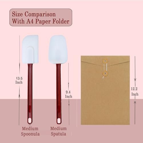 14 INCH Silicone Spatulas Heat Resistant Heavy Duty Rubber Spatulas Commercial Spatulas Set for Kitchen Use Silicone Cooking Utensils Sets of 2 (2 Count)
