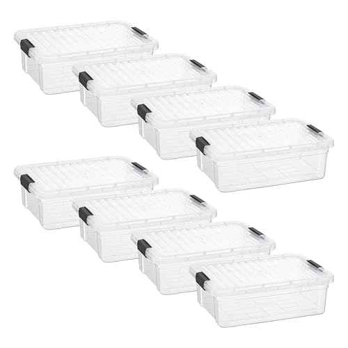 7.4 Quart Clear Plastic Storage Bin with Lid (8 Count)