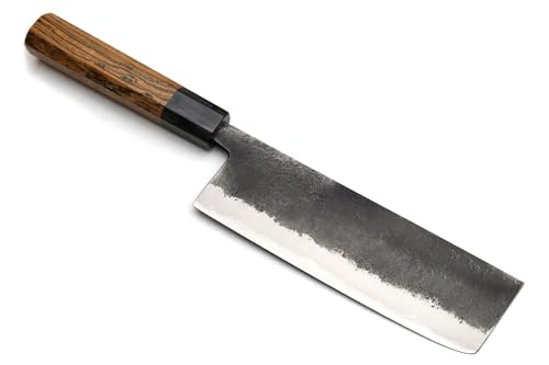 Nashiji High Carbon White Steel #2 Japanese Nakiri Vegetable Knife with Cocobolo Wood Handle