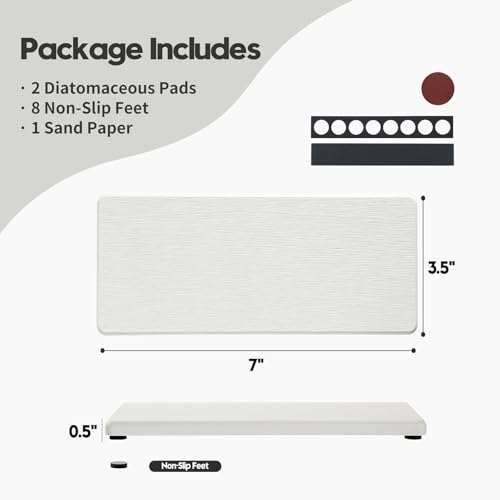 2PCS 7"x3.5" Water Absorbing Bathroom Sink Vanity Trays (2 Count)