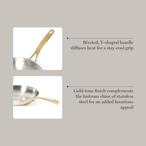 Castelle 8 Inch Stainless Steel Frying Pan with Gold
