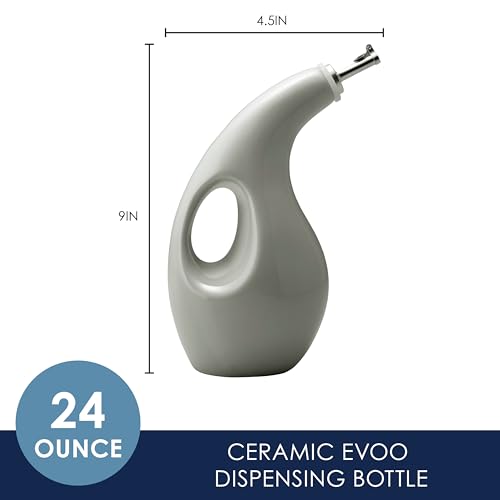 Ceramic Olive Oil Dispenser Bottle for EVOO Oil and Vinegar