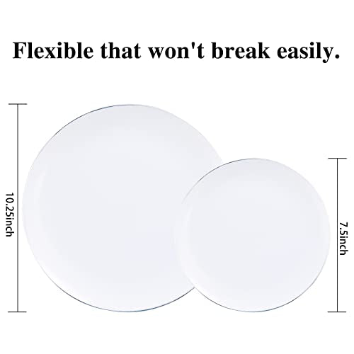 100PCS Silver Plastic Plates (50 Count)