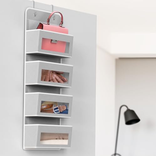 4 Clear Window Pocket Over Door Hanging Organizer