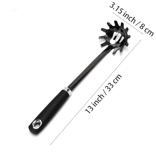 Black Stainless Steel Pasta Spoon
