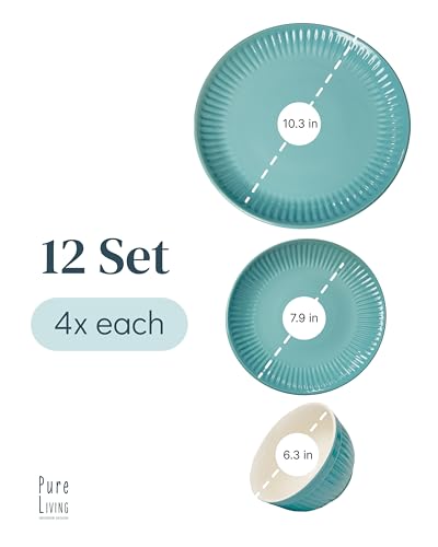 12 Piece Stoneware Dinnerware Set for 4 (12 Count)