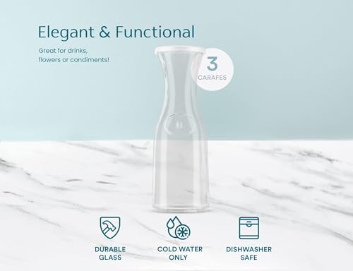 Glass Carafes with Lids (3 Count)