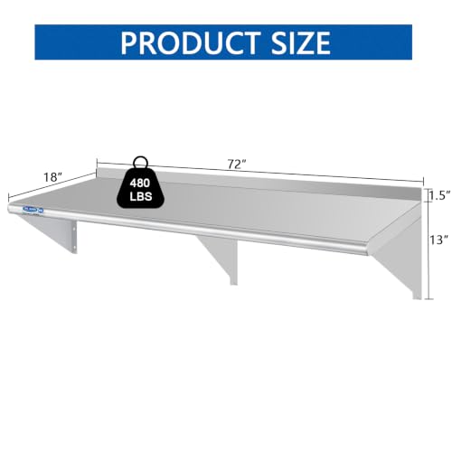 HARDURA Stainless Steel Shelf 18" x 72"