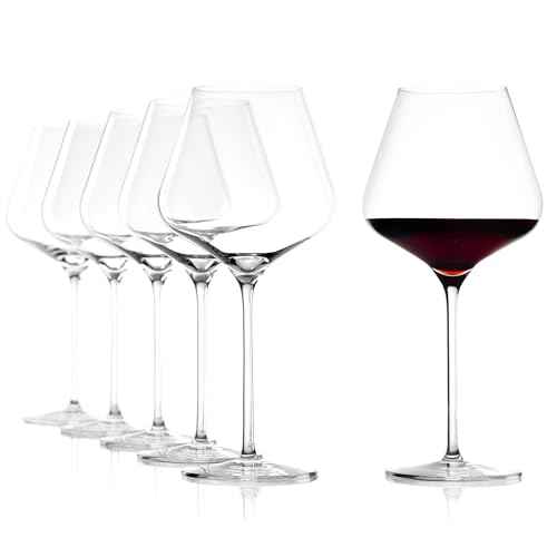Quatrophil Burgundy Wine Glasses Crystal (6 Count)