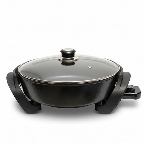Round Electric Skillet with Lid