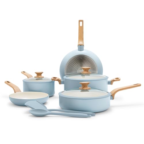 Rio Essence Wood 10 Piece Cookware Pots and Pans Set (10 Count)