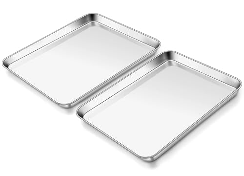 9x13 Inches Stainless Steel Quarter Sheet Pan Set of 2 (2 Count)