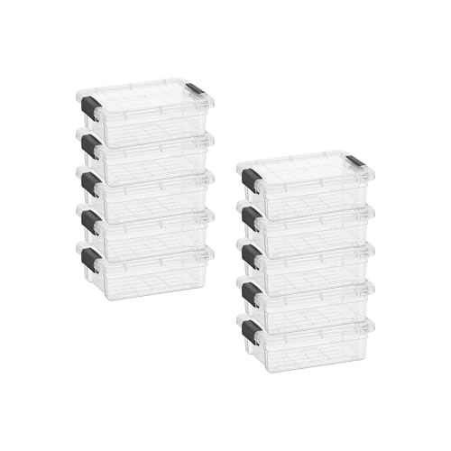 1.27 Quart Clear Plastic Storage Containers with Lids (10 Count)