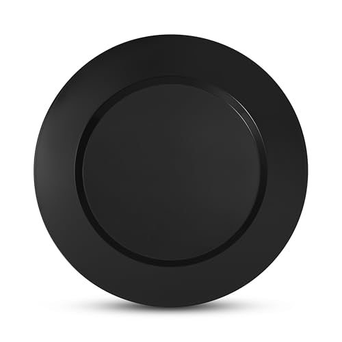 100 Elegant Black Plastic Plates Set (100 Count)