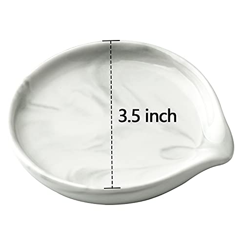 Spoon Rest Ceramic Spoon Rest for Kitchen Counter Dishwasher Safe Marble Decor Spoon Holder for Kitchen