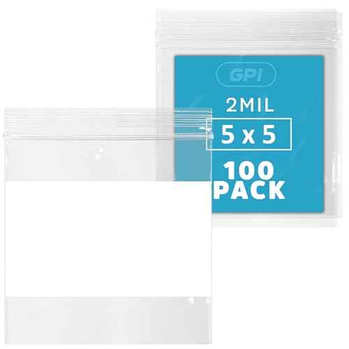 100 Count 5" x 5" Zip Bags