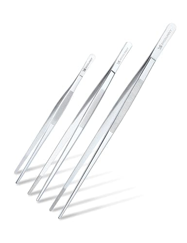 Set of 3 Kitchen Tweezers Fine Tweezer Tongs (3 Count)