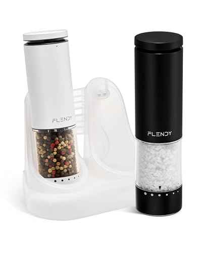 Rechargeable Electric Salt and Pepper Grinder Set with Charging Base (2 Count)