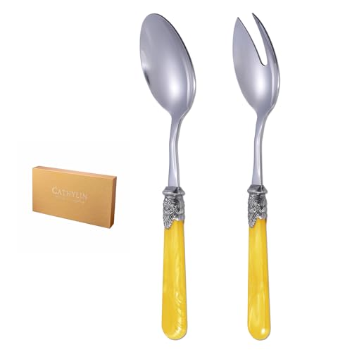 2 piece Salad Servers Stainless Steel Salad Serving Set Salad Fork and Spoon