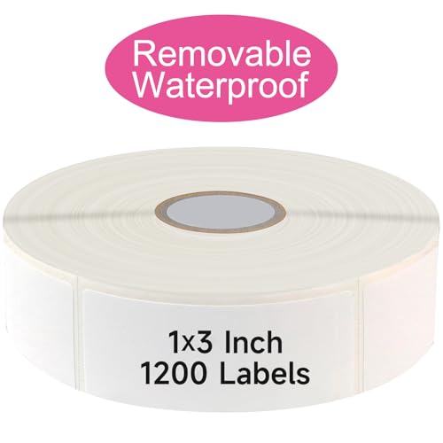 1200 Blank Removable Freezer Labels with Perforation Line for Easy Distribution and Use. Waterproof and Oil (1200 Count)