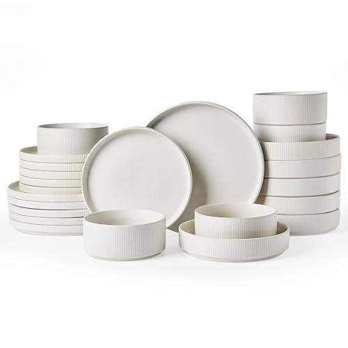 Star Stoneware Dinnerware Sets with Pasta Bowls (24 Count)