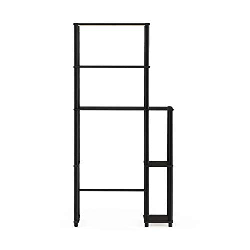 Turn-N-Tube Over The Toilet Storage, 5 Shelves Bathroom Organizer Space Saver Rack, Espresso/Black