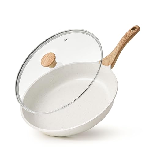 12.5Inch Nonstick Ceramic Frying Pan with Lid