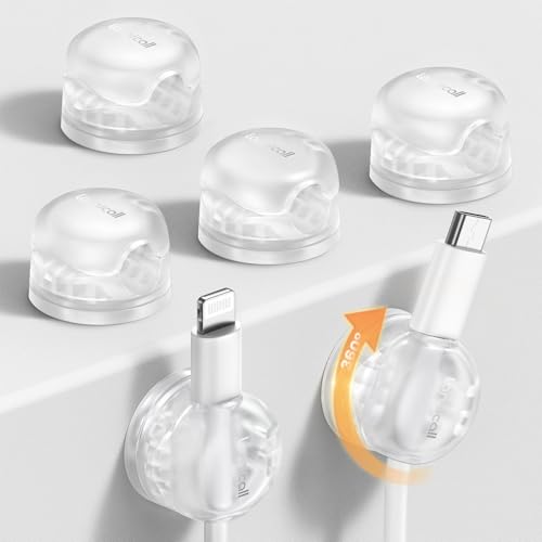 6Pack Clear Rotatable Cord Organizer (6 Count)