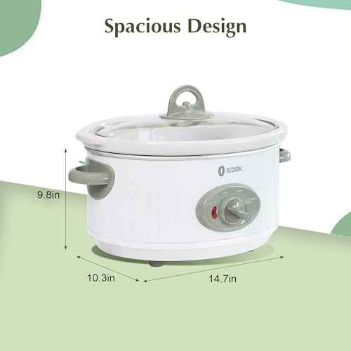 4.0 Quart Slow Cooker with Ceramic Nonstick Coating