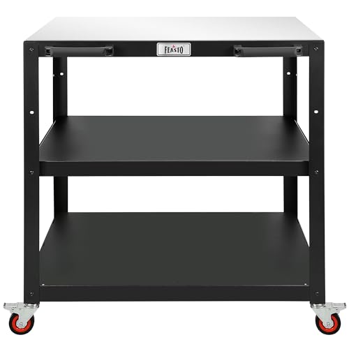 3 Shelf Pizza Oven Table with Lockable Wheels