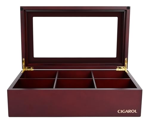 CIGAROL Luxury Wooden Tea Box Organizer