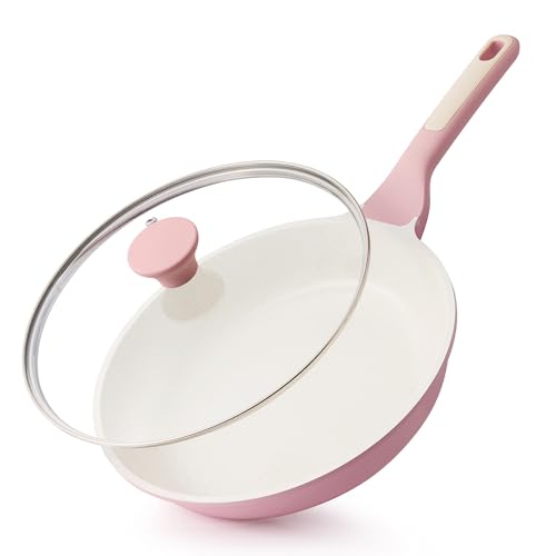 8Inch Nonstick Ceramic Frying Pan with Lid