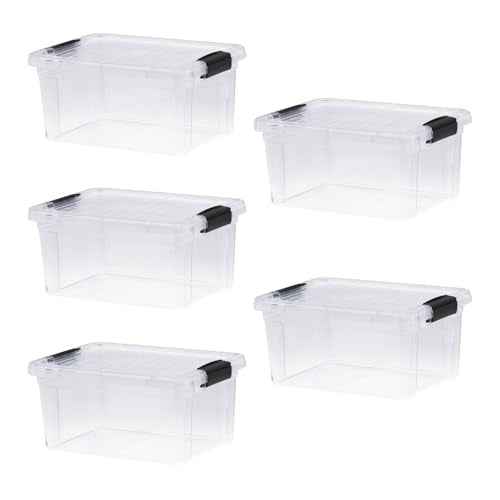 6.6 Quart Clear Plastic Storage Boxes with Lids (5 Count)