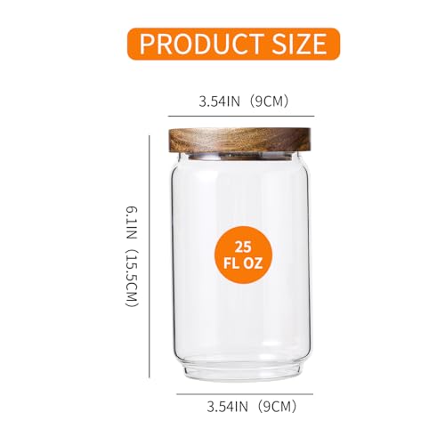 25 OZ Glass Jars 6 Pack with 112 Labels (6 Count)
