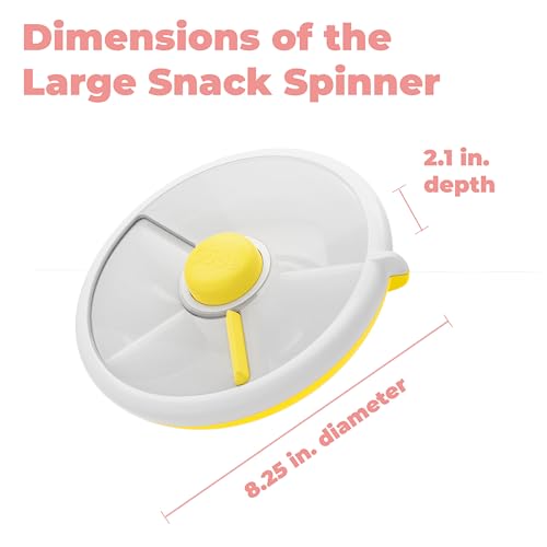 Kids Large Snack Spinner Slide Bundle with Hand Strap and Sticker Sheet (4 Count)