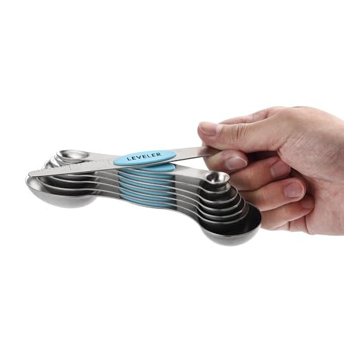 Stainless Steel 8 Magnetic Measuring Spoons (2 Count)