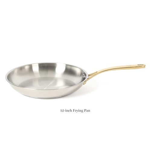 Castelle 12 Inch Stainless Steel Frying Pan with Gold