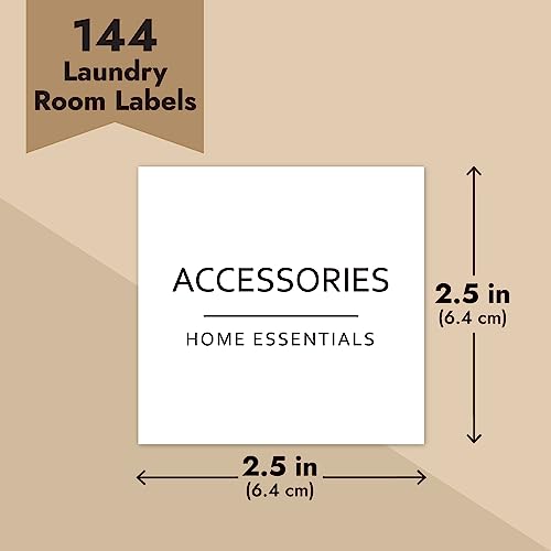 144 Minimalist Laundry Room Labels (144 Count)