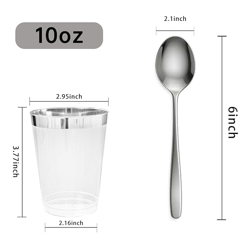 200PCS Silver Plastic Cups (200 Count)