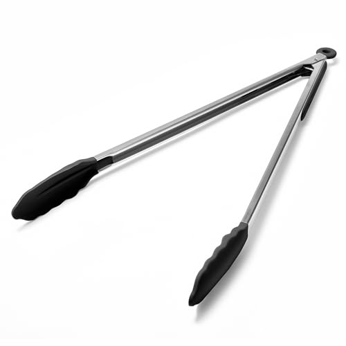 Kitchen Tongs with Silicone Tips for Cooking Serving