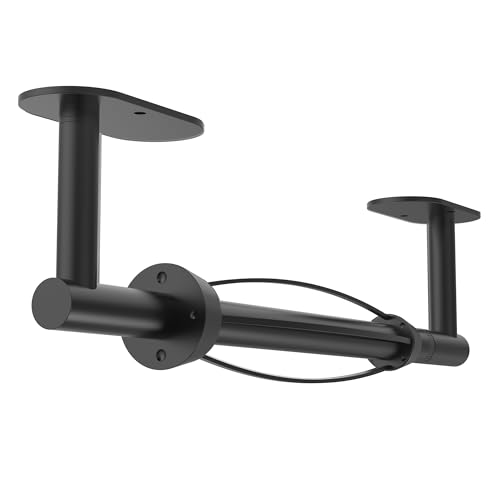 Black Paper Towel Holder Under Cabinet with Damping Self Adhesive