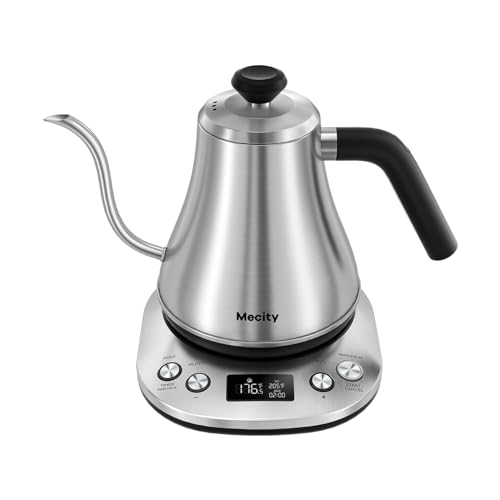 Electric Gooseneck Kettle With LCD Display Automatic Shut Off Retro Coffee Kettle Temperature Control Hot Water Boiler to Pour Over Tea