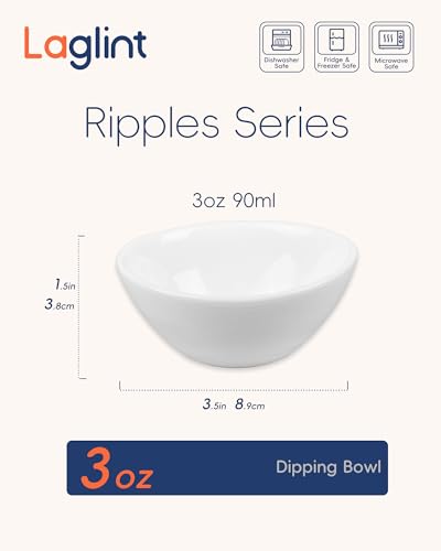 3 OZ White Dipping Bowl Set of 6 (6 Count)