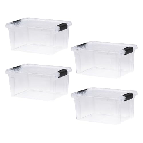 6.6 Quart Clear Plastic Storage Boxes with Lids (4 Count)