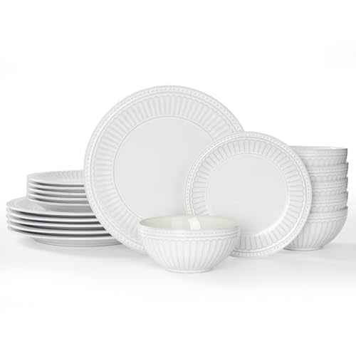 Ceramic Plates and Bowls Sets (18 Count)