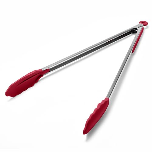 Kitchen Tongs with Silicone Tips for Cooking Serving