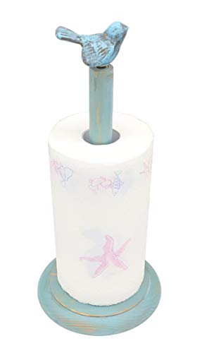 Bird Design Wood Paper Towel Holder Stand Up Paper Towel Holder