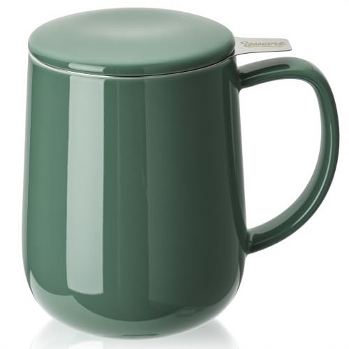 20 OZ Porcelain Tea Mug with Infuser and Lid